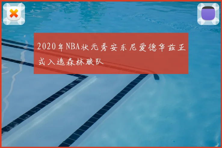 2020年NBA状元秀安东尼爱德华兹正式入选森林狼队